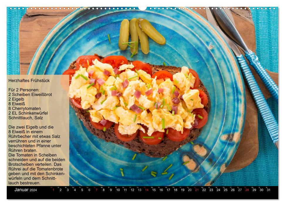 Low Carb - Easy recipes for every day (CALVENDO wall calendar 2024) 