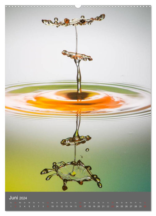 Liquid art, high-speed drop photography (CALVENDO wall calendar 2024) 