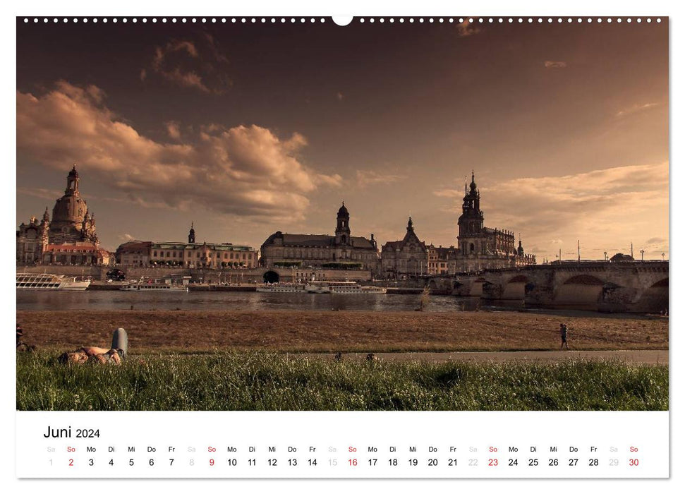 Elbufer Dresden 2024 (CALVENDO Premium Wall Calendar 2024) 