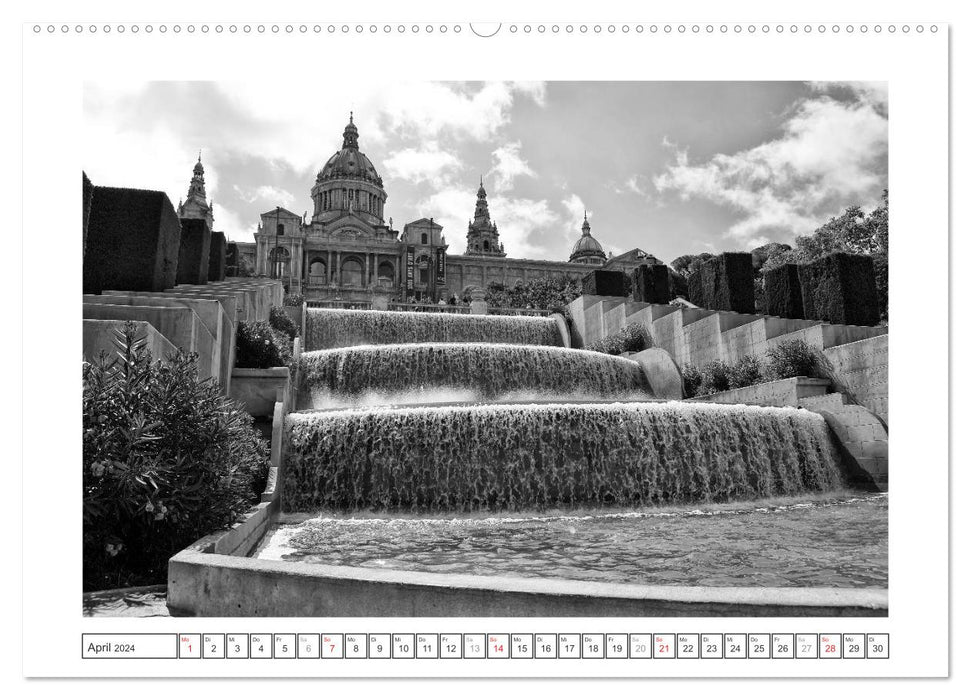 Barcelona photographs in black / white (CALVENDO wall calendar 2024) 