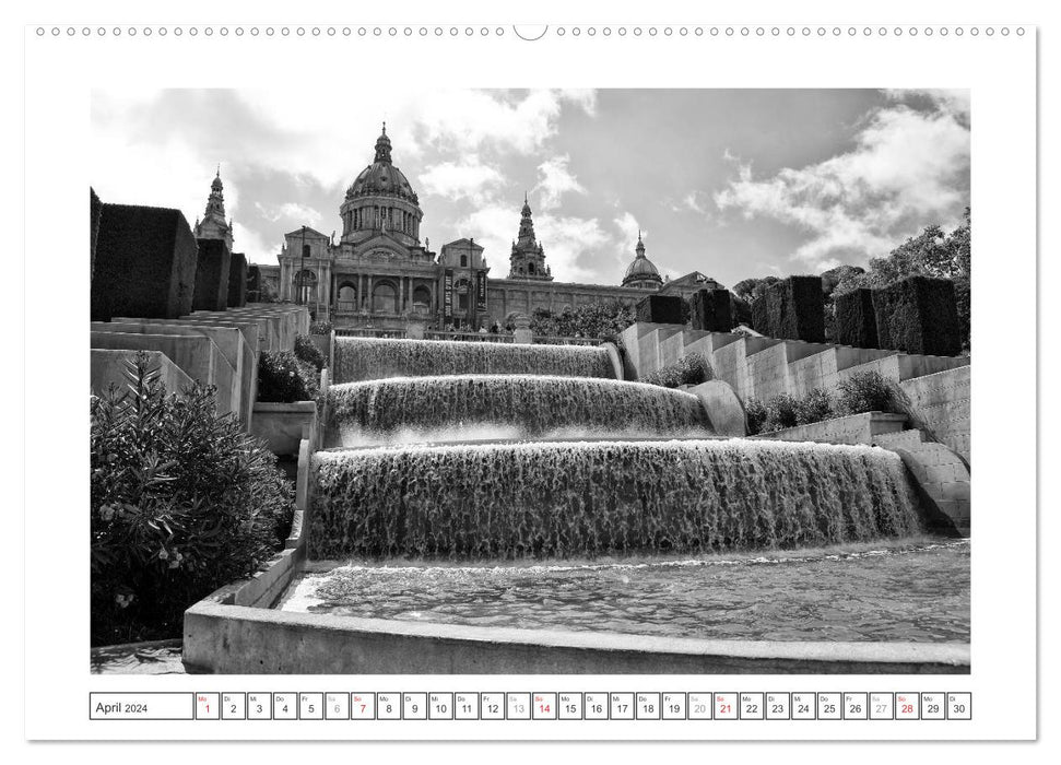 Barcelona Photografien in Schwarz / Weiß (CALVENDO Wandkalender 2024)