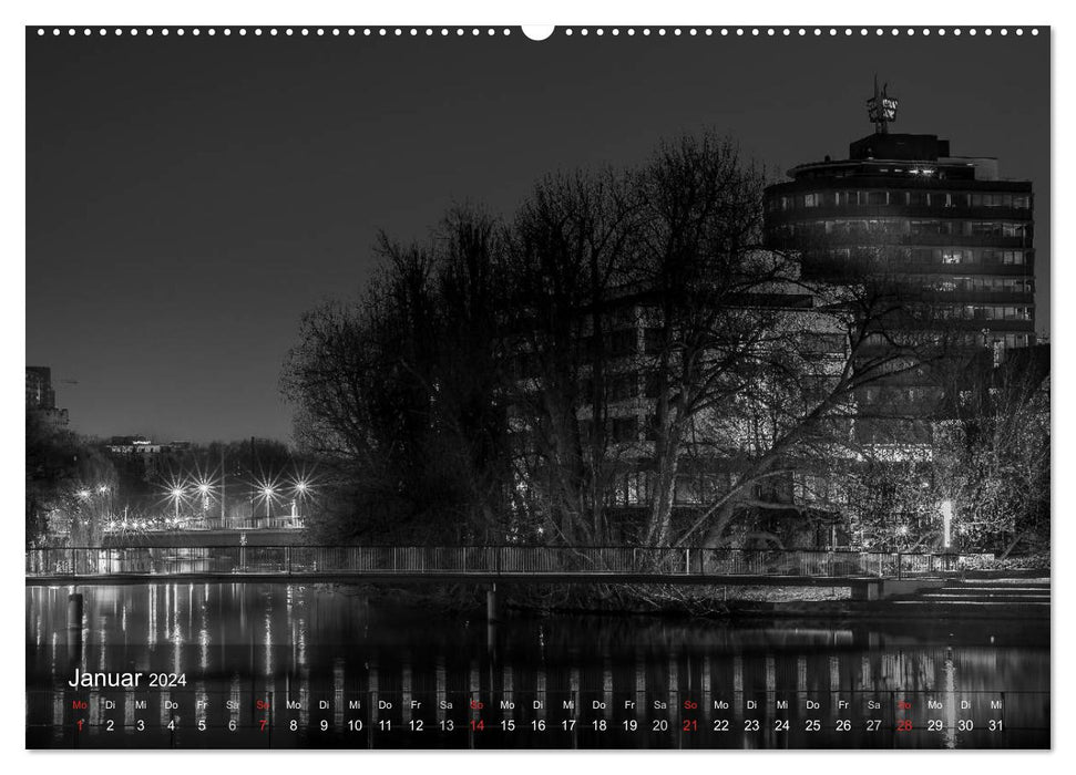 Heilbronn bei Nacht (CALVENDO Premium Wandkalender 2024)