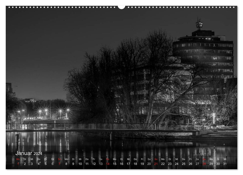 Heilbronn at night (CALVENDO Premium Wall Calendar 2024) 