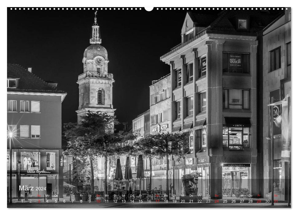 Heilbronn at night (CALVENDO Premium Wall Calendar 2024) 