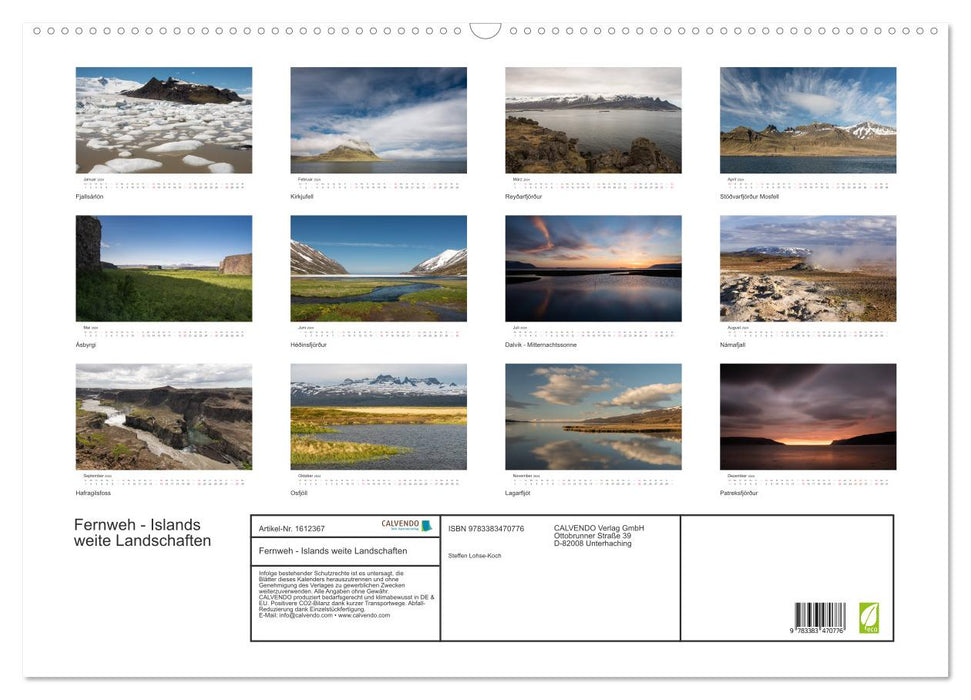 Wanderlust 2024 – Iceland’s vast landscapes (CALVENDO wall calendar 2024) 