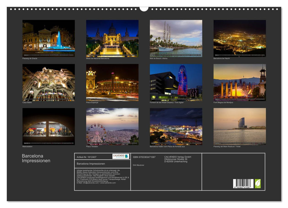 Barcelona impressions (CALVENDO wall calendar 2024) 