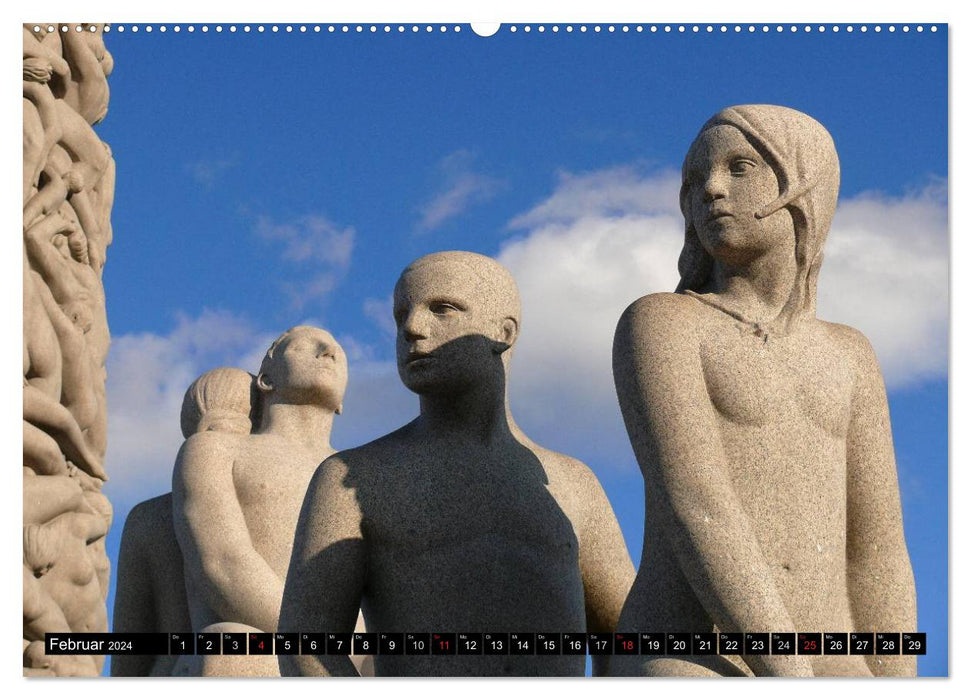 Vigeland Skulpturen Park Oslo (CALVENDO Premium Wandkalender 2024)