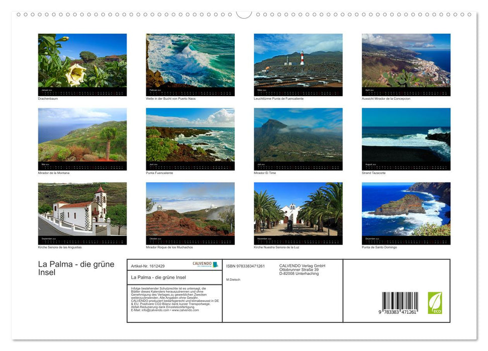 La Palma - the green island (CALVENDO Premium Wall Calendar 2024) 