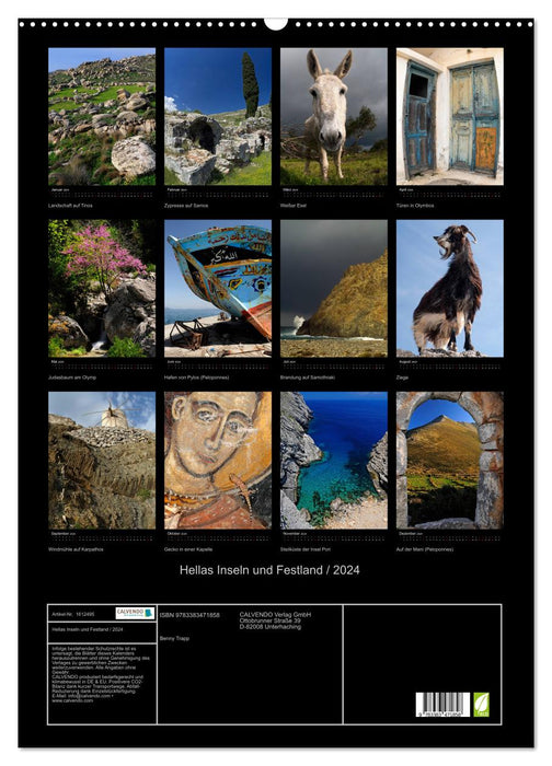 Hellas Islands and Mainland (CALVENDO Wall Calendar 2024) 