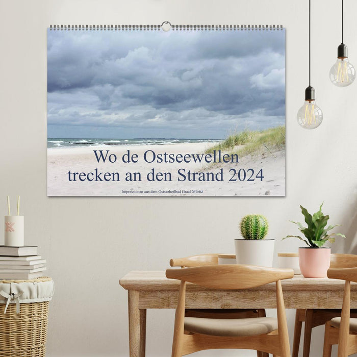 Wo de Ostseewellen trecken an den Strand 2024 (CALVENDO Wandkalender 2024)
