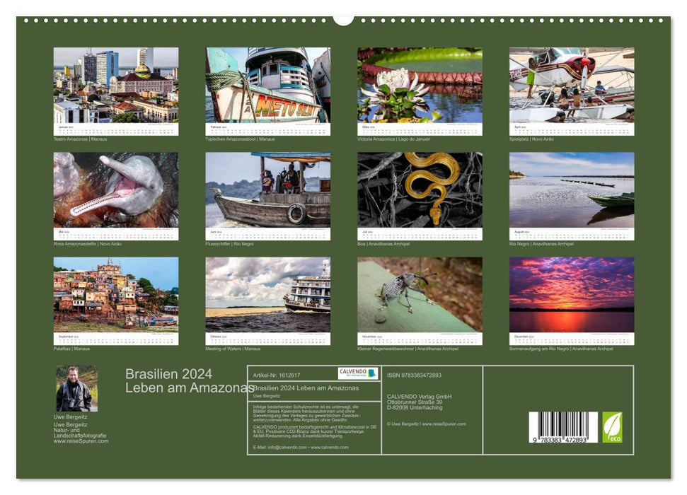 Brazil 2024 Life on the Amazon (CALVENDO Premium Wall Calendar 2024) 