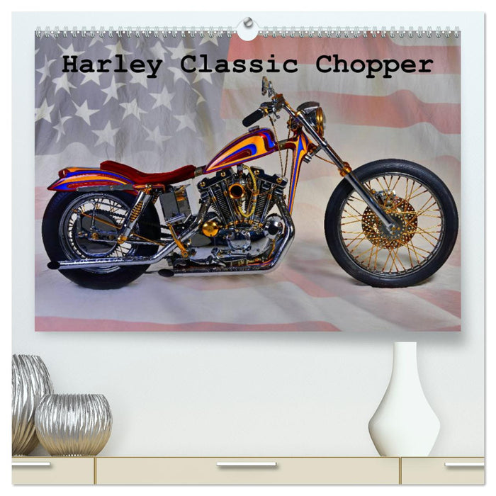 Harley Classic Chopper (CALVENDO Premium Wandkalender 2024)