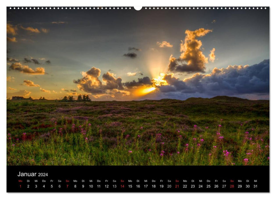 Sylt Morsum cliff evenings photographs by Tobias Thiele (CALVENDO Premium Wall Calendar 2024) 