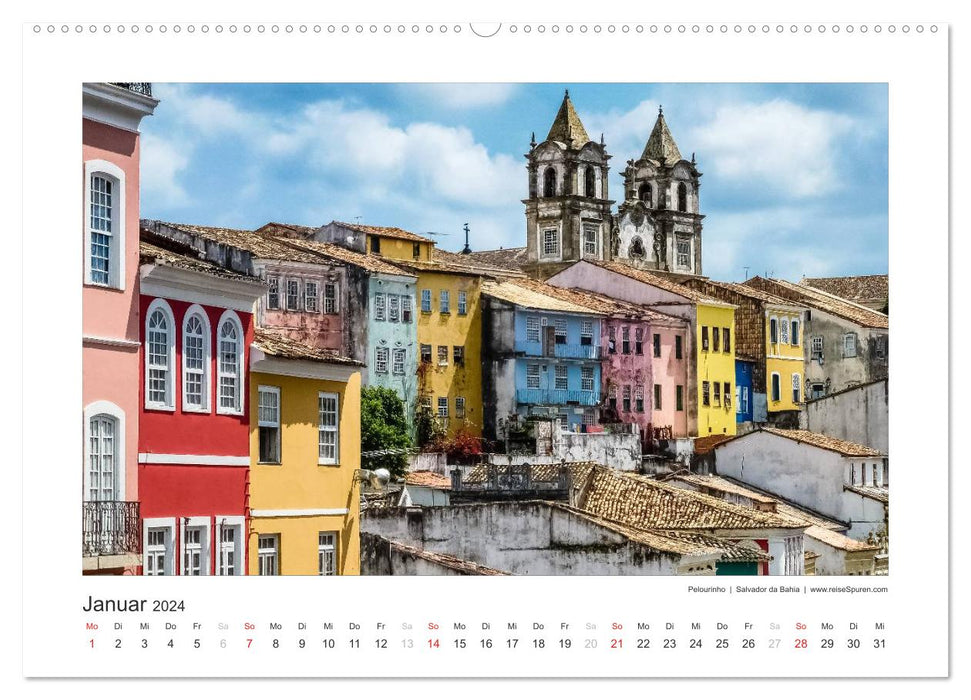 Brazil 2024 Bahia - the cradle of Brazil (CALVENDO Premium Wall Calendar 2024) 
