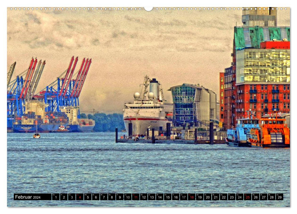 Fascination Harbour - Hambourg (Calvendo Premium Calendrier mural 2024) 