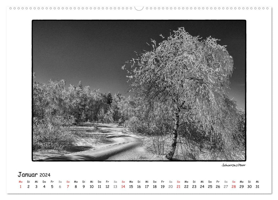 RHÖN BLACK-WHITE (CALVENDO Premium Wall Calendar 2024) 