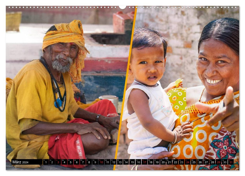 INDIA People Colors Impressions (CALVENDO Wall Calendar 2024) 