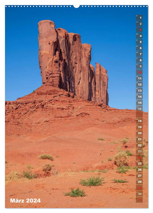 ARIZONA AND UTAH Red Rocks (CALVENDO Wall Calendar 2024) 