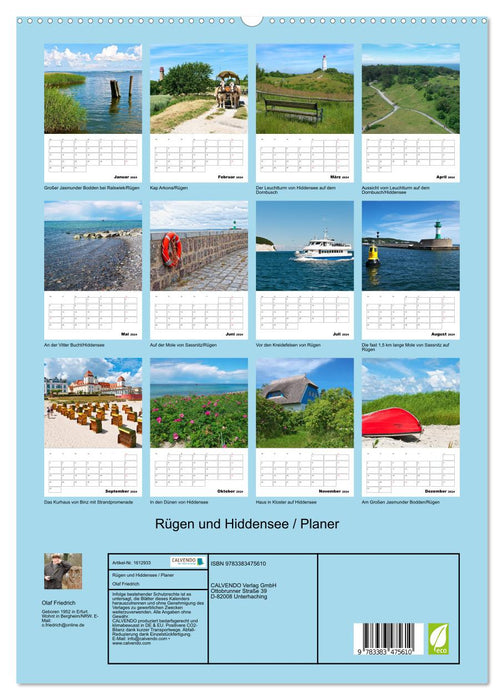 Rügen and Hiddensee - Pictures of a Summer / Planner (CALVENDO Premium Wall Calendar 2024) 