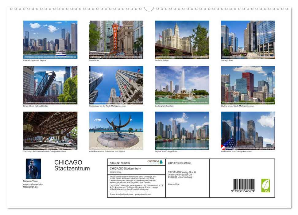 Centre-ville de Chicago (Calvendo Premium Calendrier mural 2024) 