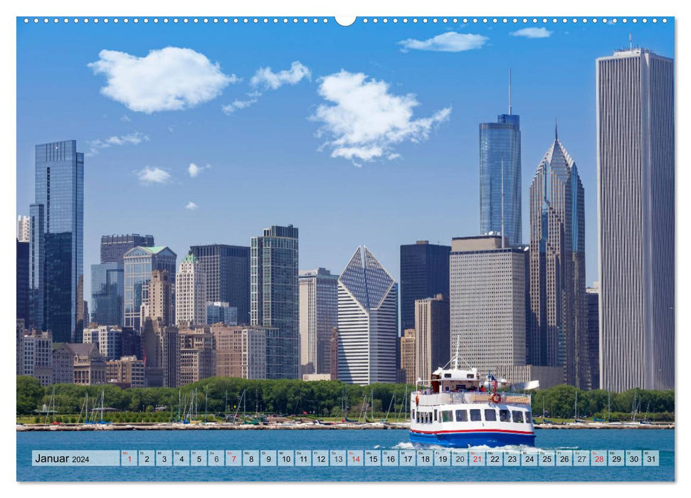 CHICAGO City Center (CALVENDO Premium Wall Calendar 2024) 