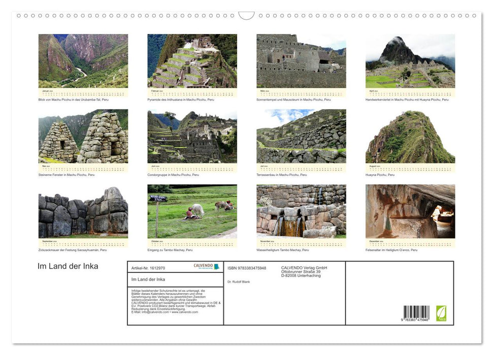 In the land of the Incas (CALVENDO wall calendar 2024) 
