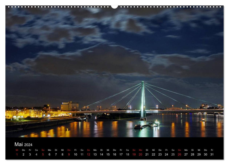 Cologne dark colorful II – The city lights up! (CALVENDO wall calendar 2024) 