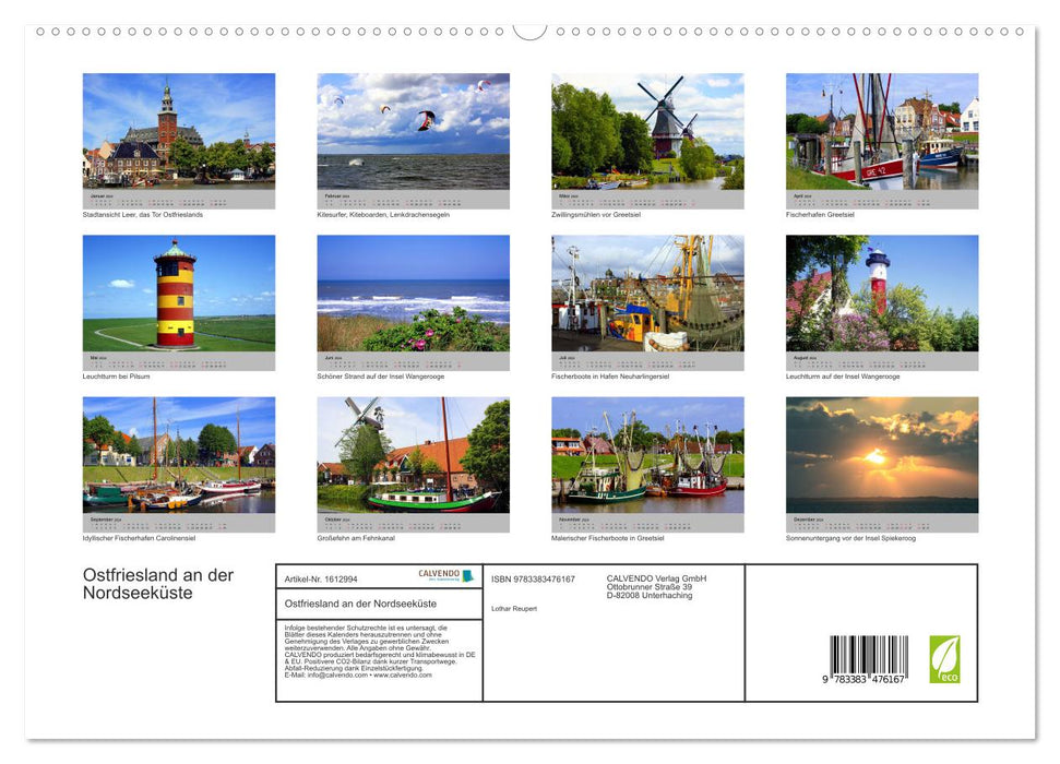 Ostfriesland an der Nordseeküste (CALVENDO Premium Wandkalender 2024)