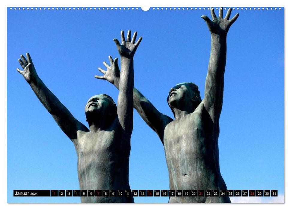Vigeland Skulpturen Park Oslo (CALVENDO Wandkalender 2024)