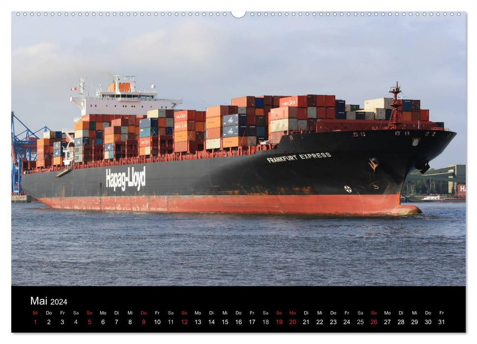 Ships on the Elbe (CALVENDO Premium Wall Calendar 2024) 