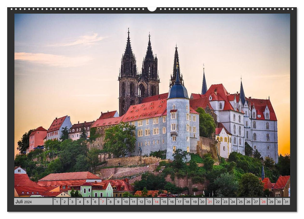 Burgen und Schlösser um Dresden (CALVENDO Premium Wandkalender 2024)