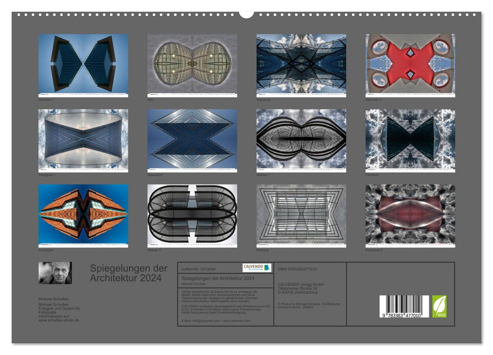 Spiegelungen der Architektur 2024 (CALVENDO Premium Wandkalender 2024)
