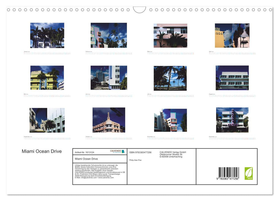 Miami Ocean Drive USA (CALVENDO Wandkalender 2024)