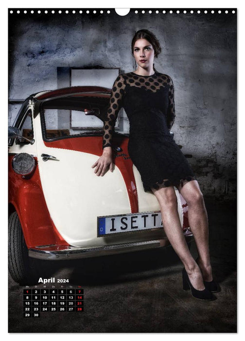 Die Isetta trifft Modells Ein Rollermobil zum Knutschen (CALVENDO Wandkalender 2024)