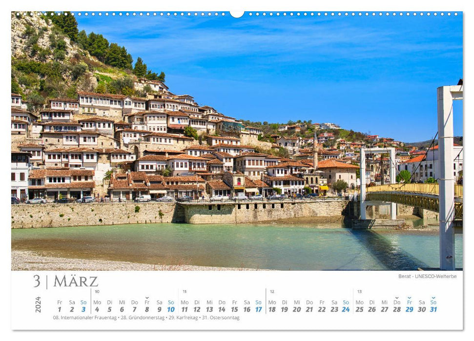 Albanie - sauvage, authentique, aventureux (Calvendo Premium Wall Calendar 2024) 