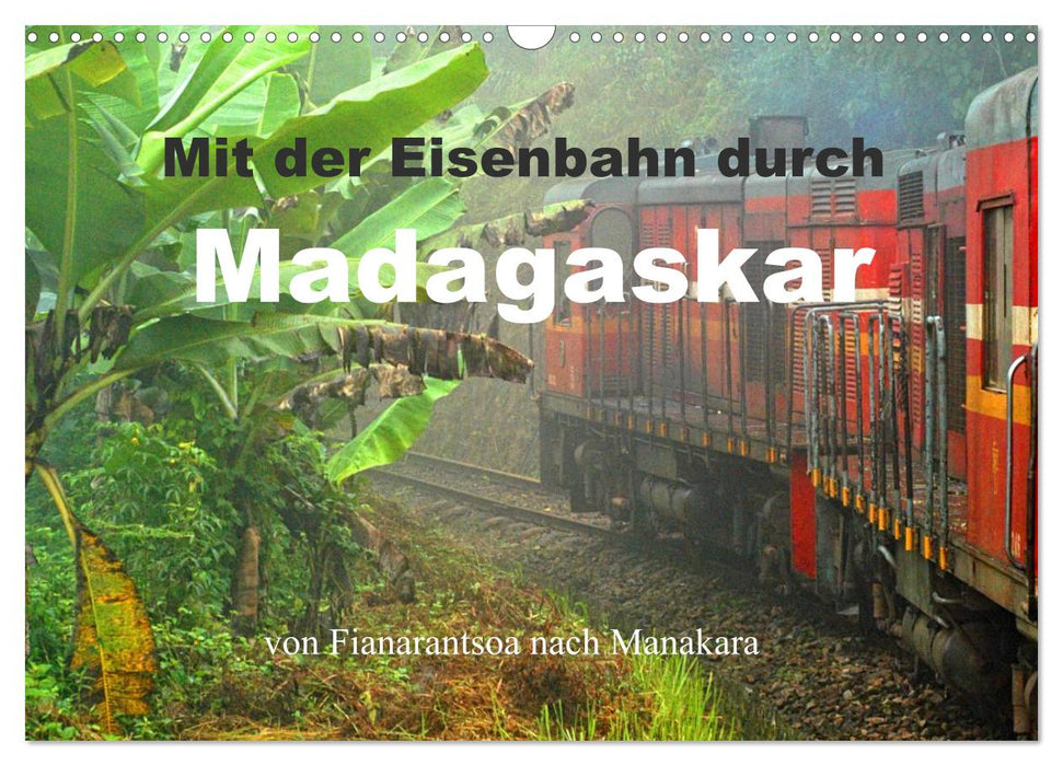 En train à travers Madagascar (Calendrier mural CALVENDO 2024) 