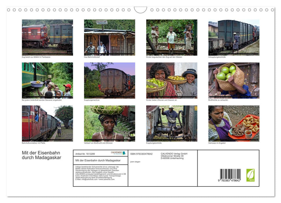 Mit der Eisenbahn durch Madagaskar (CALVENDO Wandkalender 2024)