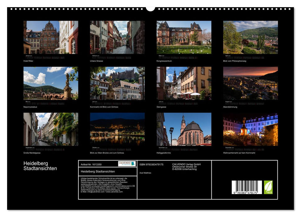 Heidelberg city views (CALVENDO Premium wall calendar 2024) 