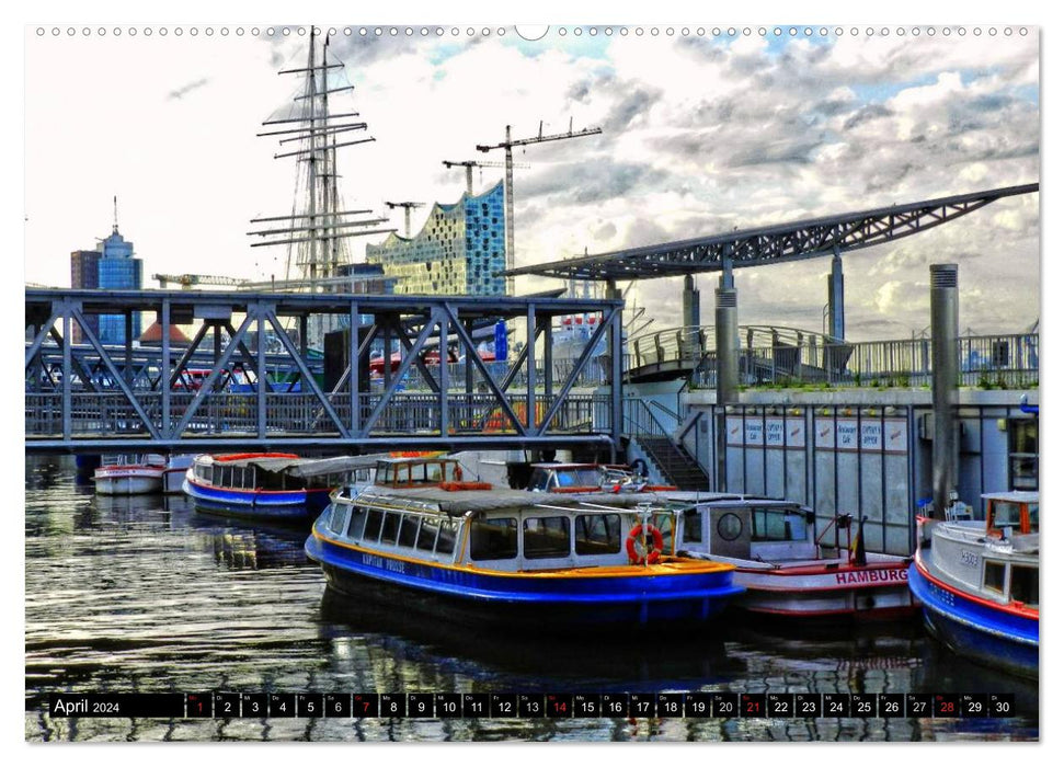 Fascination of the harbor - Hamburg (CALVENDO wall calendar 2024) 