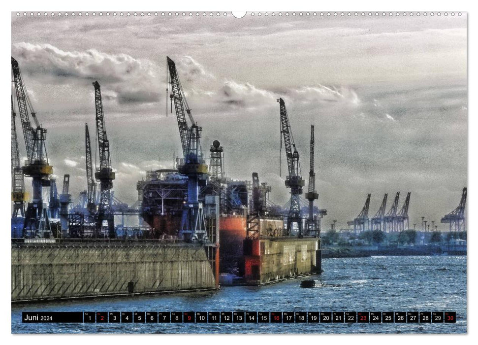 Fascination of the harbor - Hamburg (CALVENDO wall calendar 2024) 