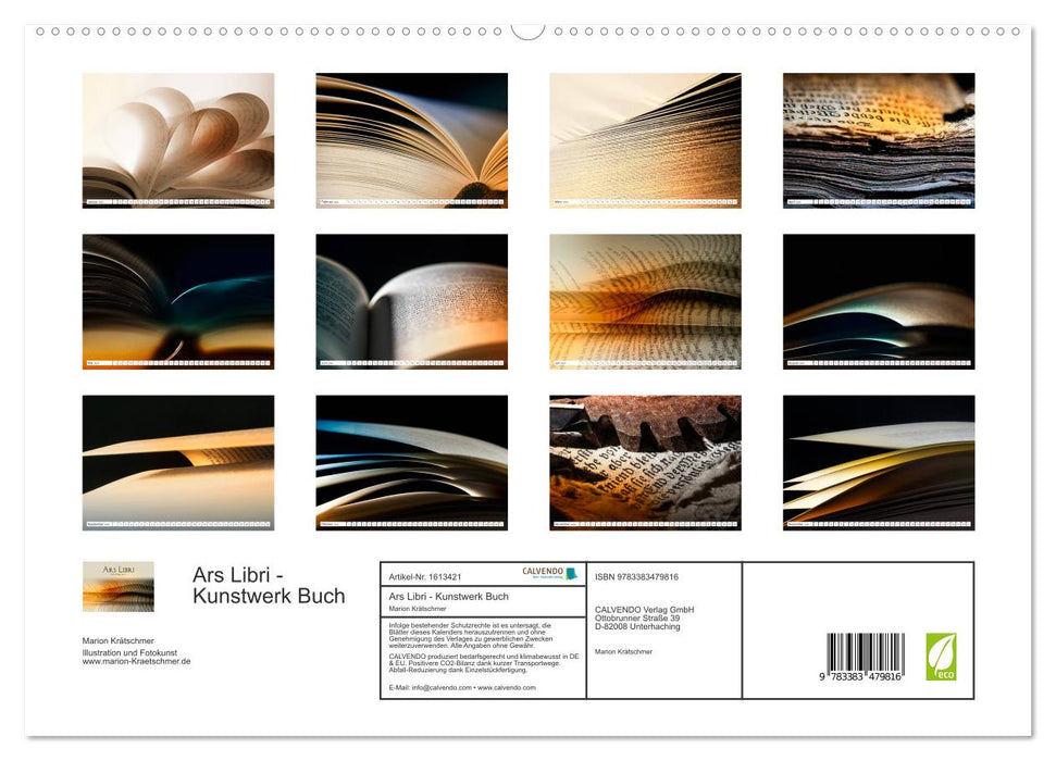 Ars Libri - Livre d'illustrations (Calvendo Premium Wall Calendar 2024) 