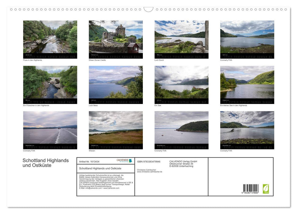 Scotland Highlands and East Coast (CALVENDO Wall Calendar 2024) 