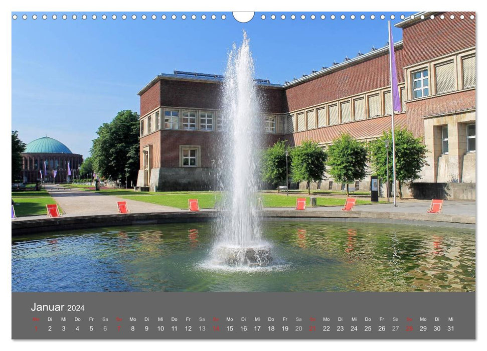 Large fountains and water features in Düsseldorf (CALVENDO wall calendar 2024) 