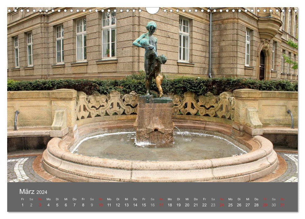 Large fountains and water features in Düsseldorf (CALVENDO wall calendar 2024) 