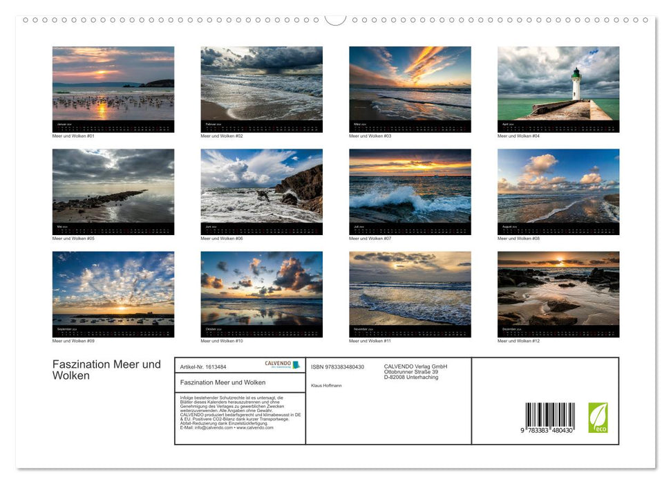 Fascination of the sea and clouds (CALVENDO Premium Wall Calendar 2024) 