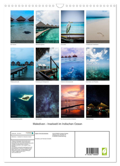 Maldives - island world in the Indian Ocean (CALVENDO wall calendar 2024) 