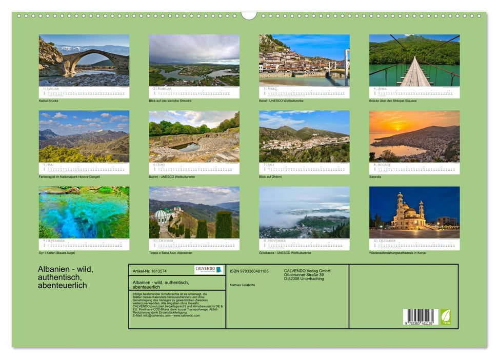 Albanien - wild, authentisch, abenteuerlich (CALVENDO Wandkalender 2024)