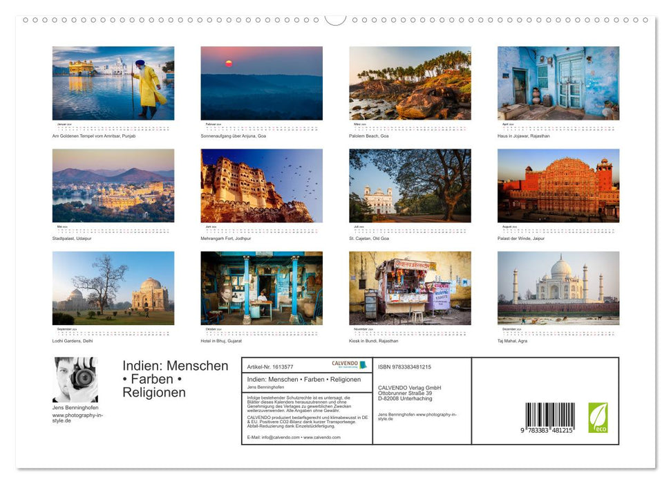 India: People • Colors • Religions (CALVENDO Premium Wall Calendar 2024) 