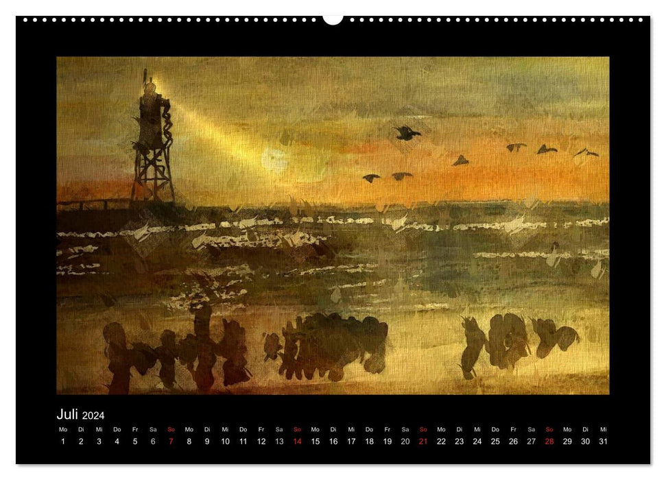 Leuchttürme bei Nacht (CALVENDO Premium Wandkalender 2024)