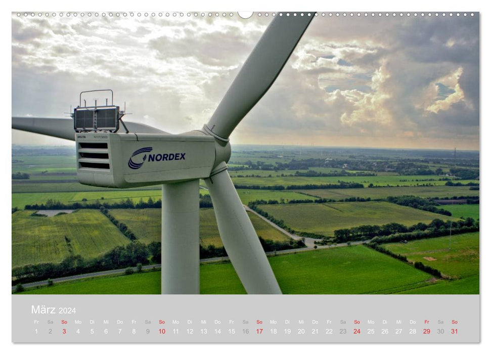 Wind turbines photographed from the air (CALVENDO Premium Wall Calendar 2024) 